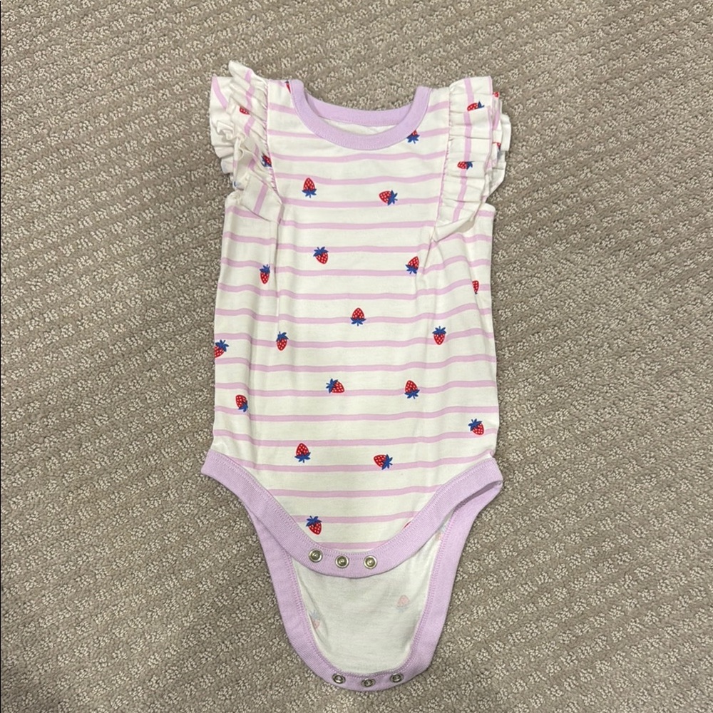 Cat & Jack Strawberry Ruffle Onesie